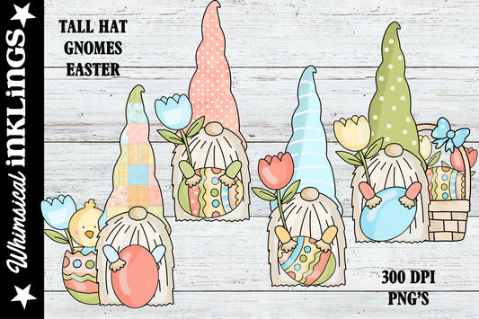 Tall Hat Gnomes Easter Sublimation Clipart