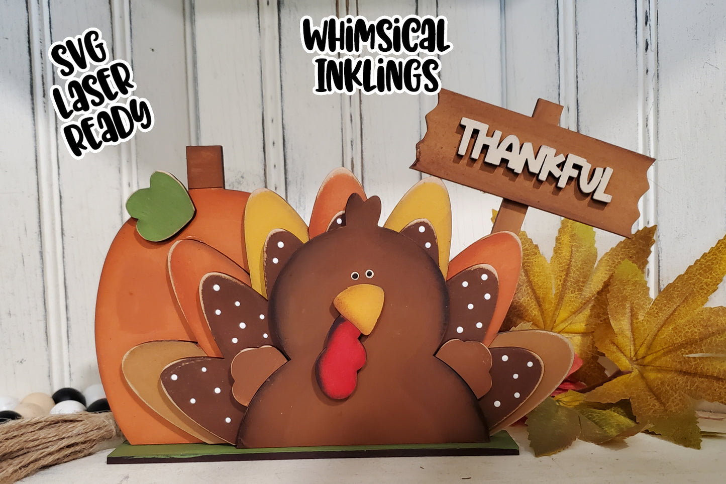 Thankful Turkey Laser SVG| Thanksgiving Laser SVG