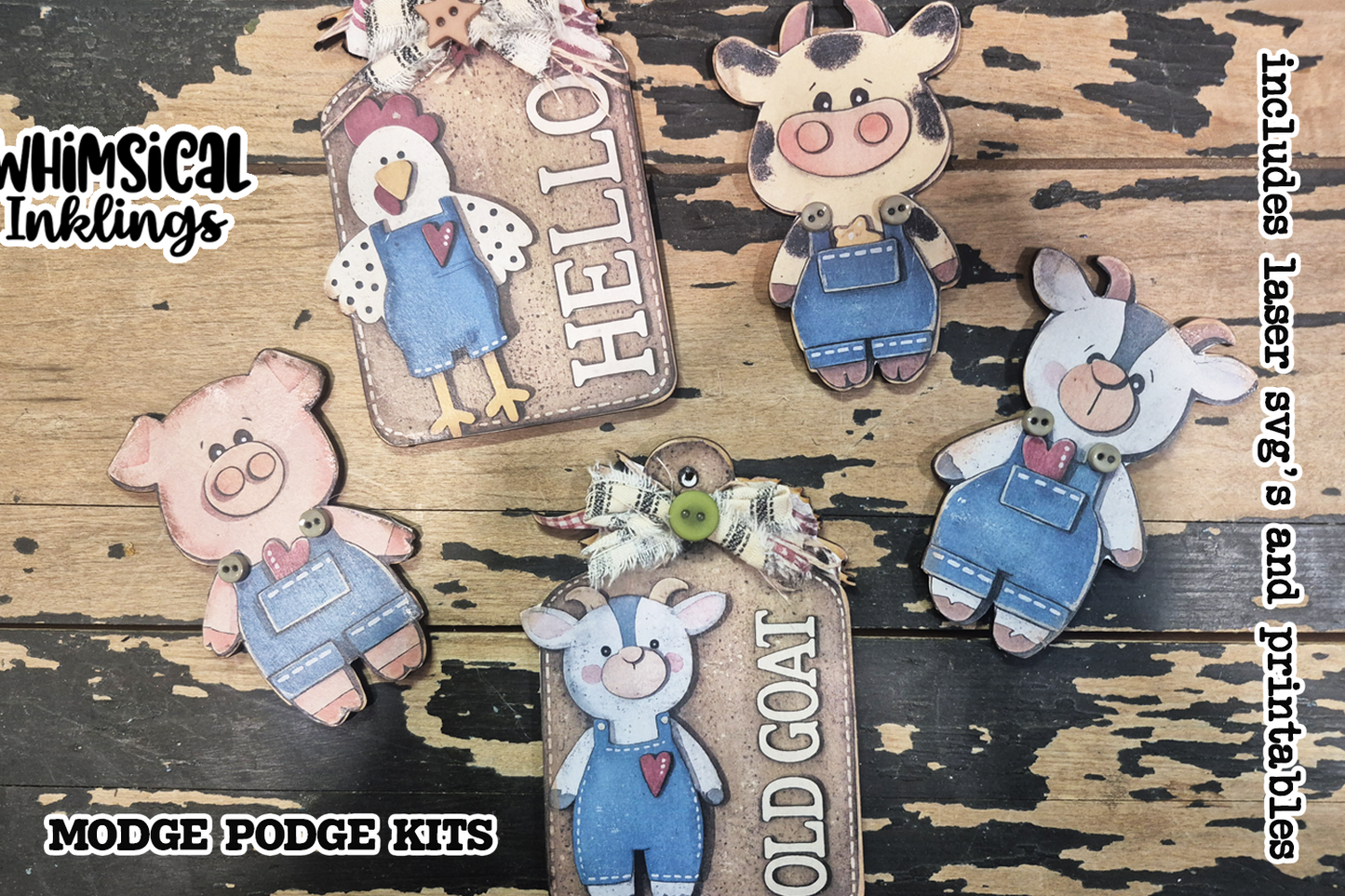 The Farm Crew Modge Podge Ornaments SVG's And Printables