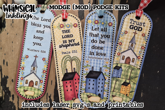 The Lord Bless You Bookmark Set SVG and matching Modge Podge Printables| laser SVG