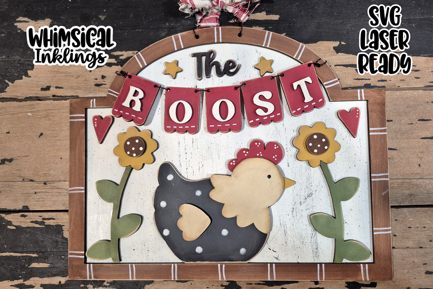 The Roost-Chicken Sign Laser SVG