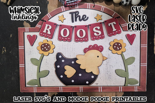 The Roost Sign SVG and Modge Podge Printable|Laser SVG