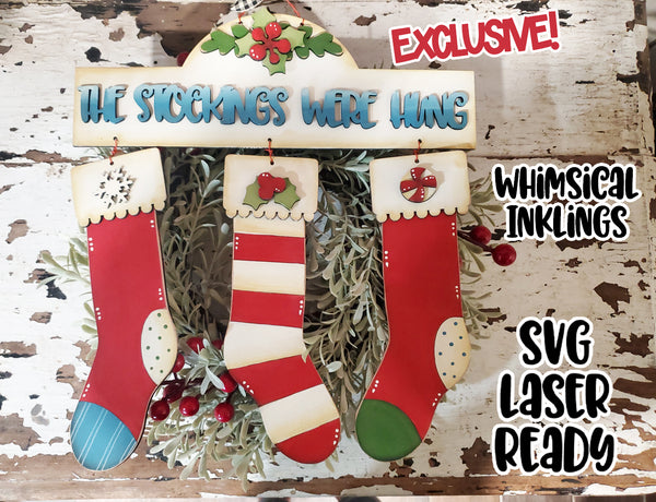 The Stockings Were Hung Sign Laser SVG| EXCLUSIVE| Christmas Laser SVG ...