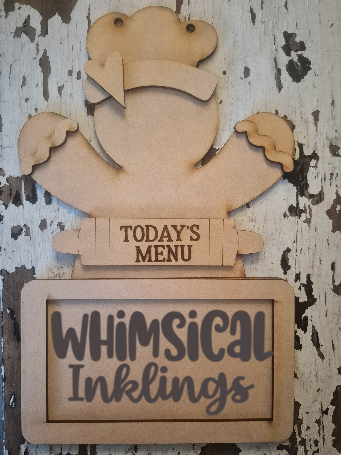 Gingerbread Menu Chalkboard DIY Wood Kit