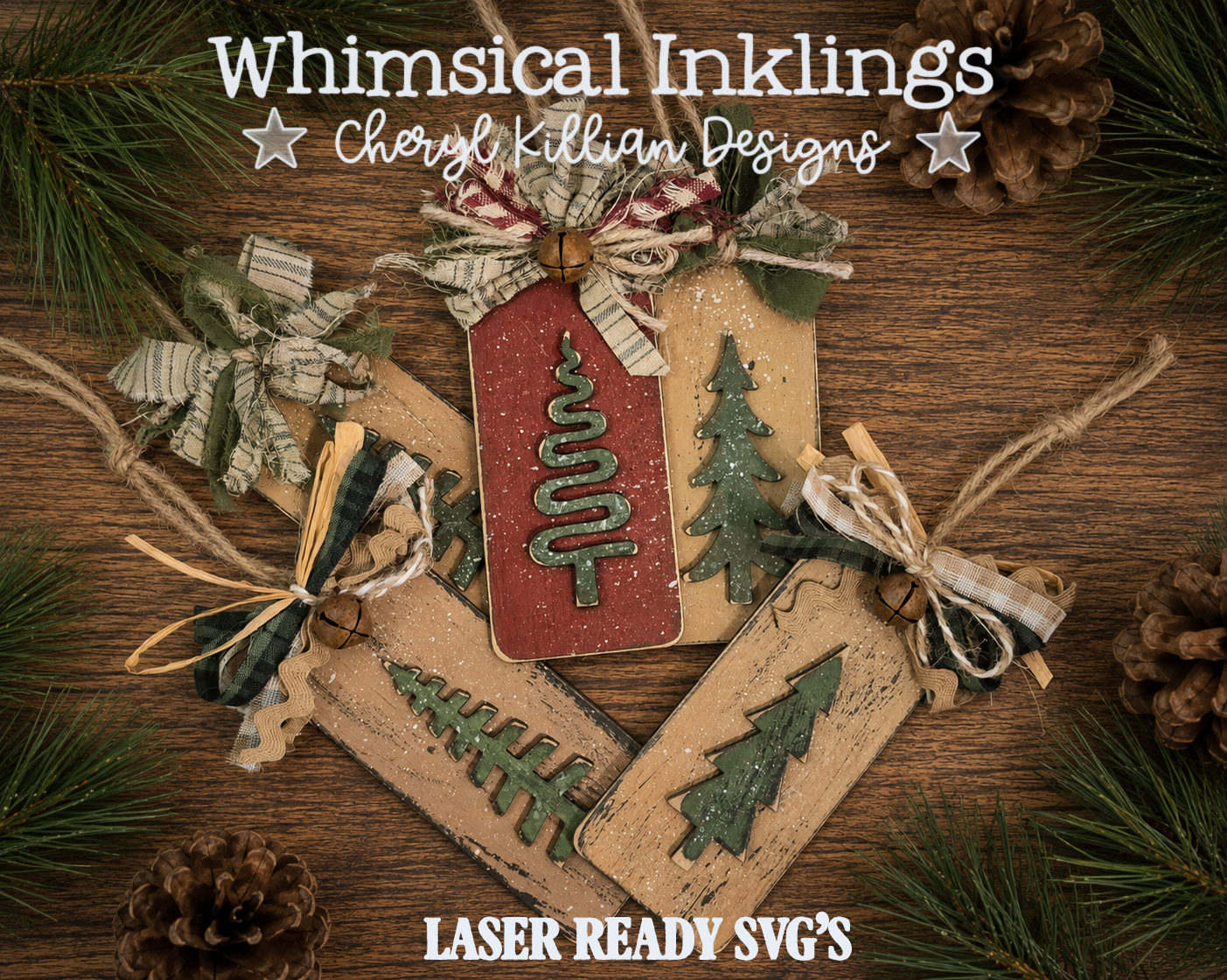 Tree Tag Ornament Set Laser SVG's | Christmas Laser SVG