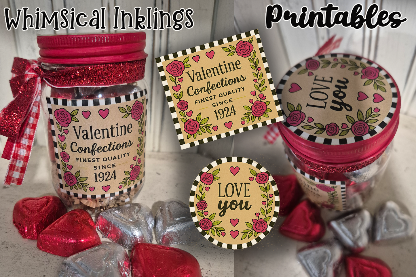 Valentine Confections Printable Label Set| Valentines Day Labels