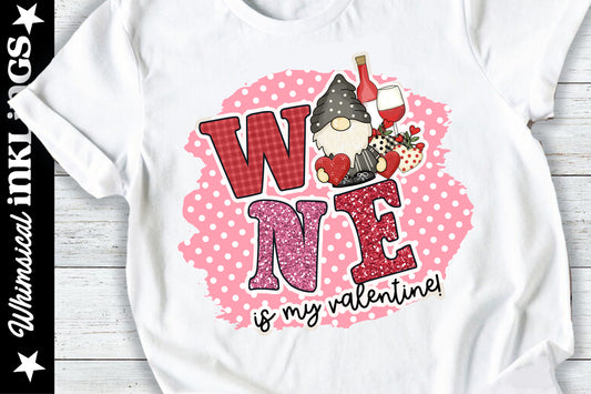 Valentine Wine Gnome Sublimation| Valentine's day