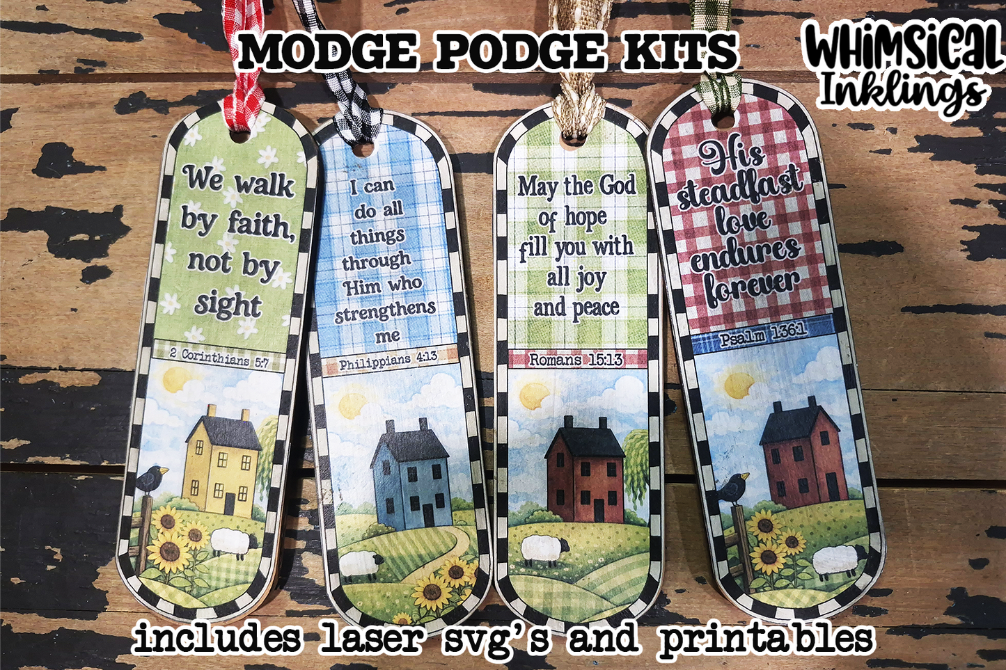 Walk by faith Bookmark  SVG and Modge Podge Printables Set| Laser SVG
