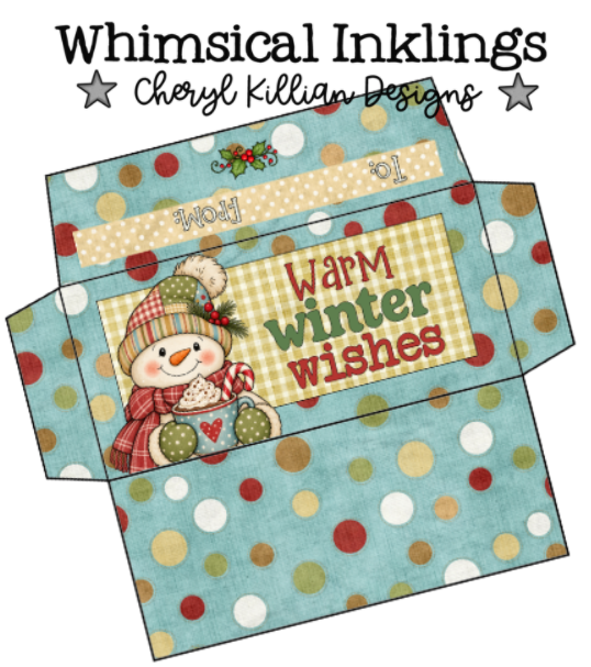 Warm Winter Wishes Snowman Candy bar Wrapper