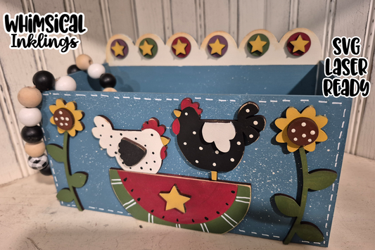 Watermelon Chicken Box Laser SVG