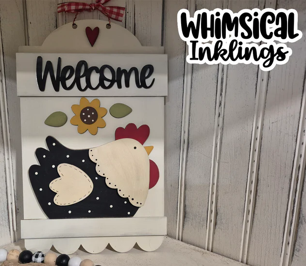 Welcome Chicken Sign DIY Wood Kit