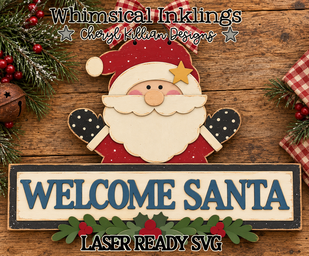 Welcome Santa Sign Laser SVG |Christmas Laser SVG