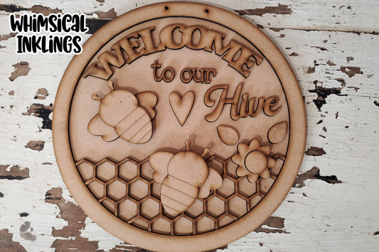 Welcome To Our Hive Sign DIY Wood Kit