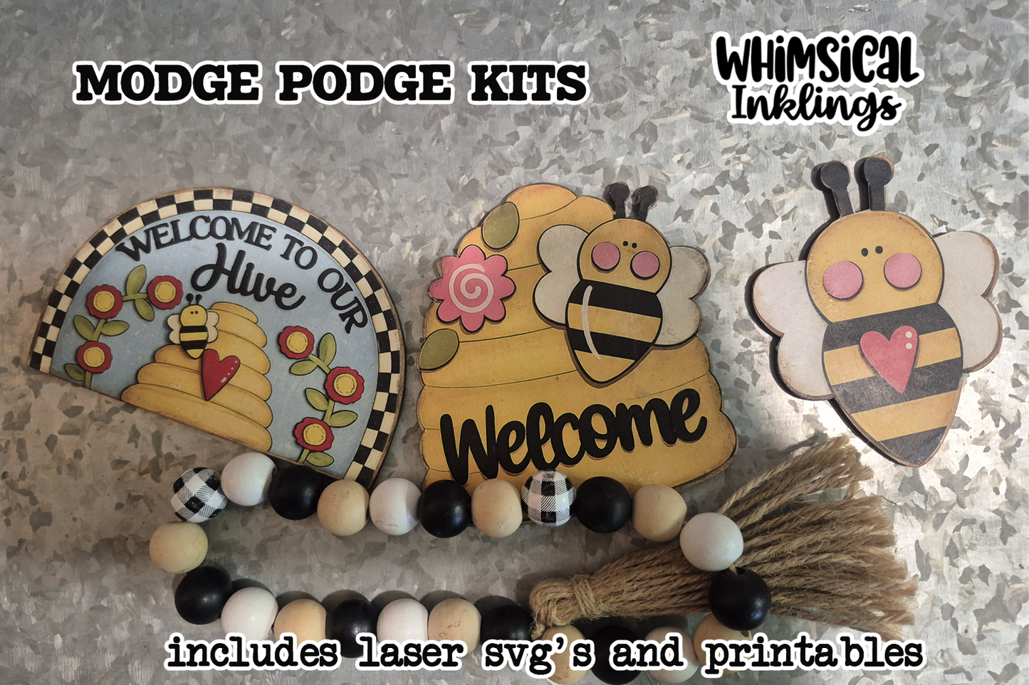 Welcome to our Hive magnet Laser SVG and Printable Modge Podge set| laser SVG