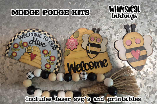 Welcome to our Hive magnet Laser SVG and Printable Modge Podge set| laser SVG