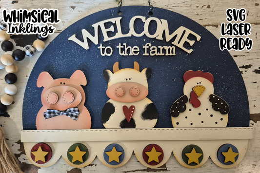 Welcome To The Farm Penny Rug Sign Laser SVG