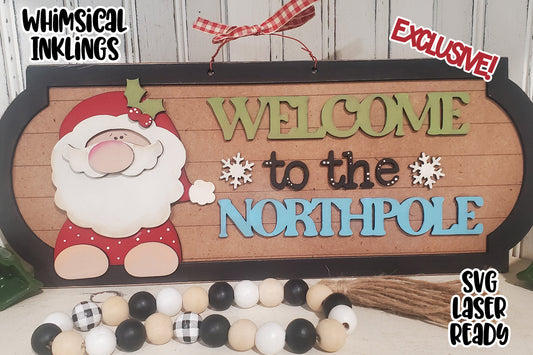 Welcome To The Northpole Sign Laser SVG | EXCLUSIVE