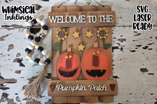 Welcome To The Pumpkin Patch Sign Laser SVG