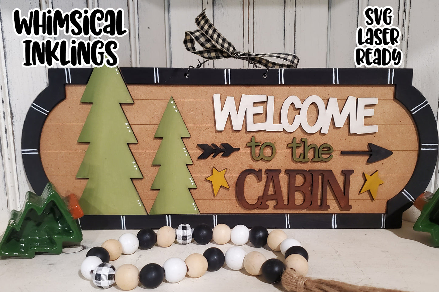 Welcome To The Cabin Sign Laser SVG