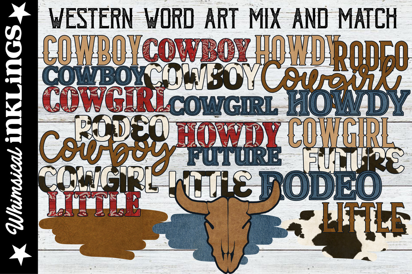 Western Word Art Sublimation Clipart| Cowboy  Sublimation