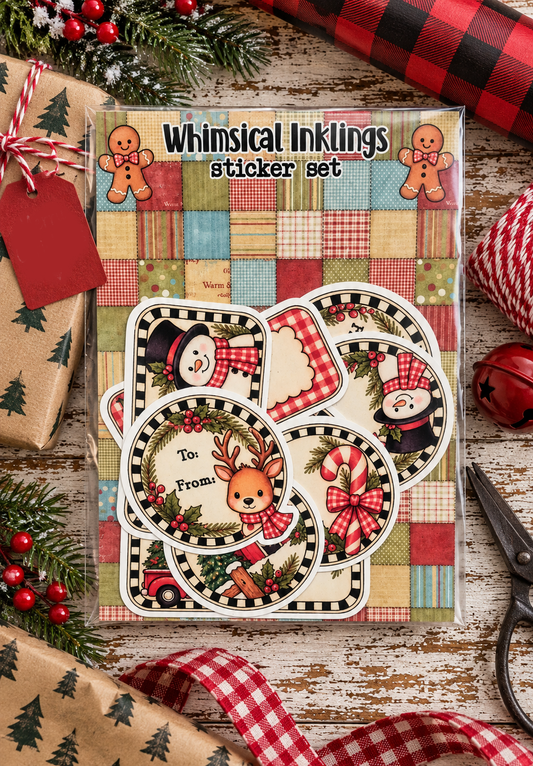 Whimsical Christmas Gift Sticker Pack| Christmas Stickers