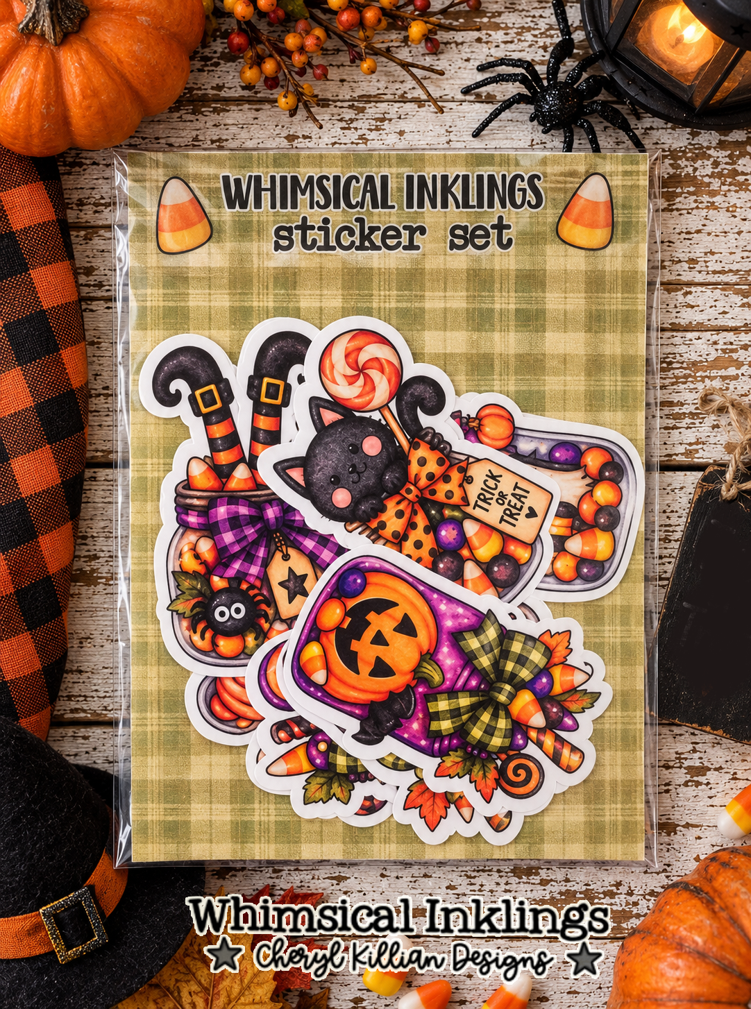Whimsical Halloween jars Sticker pack| Halloween stickers