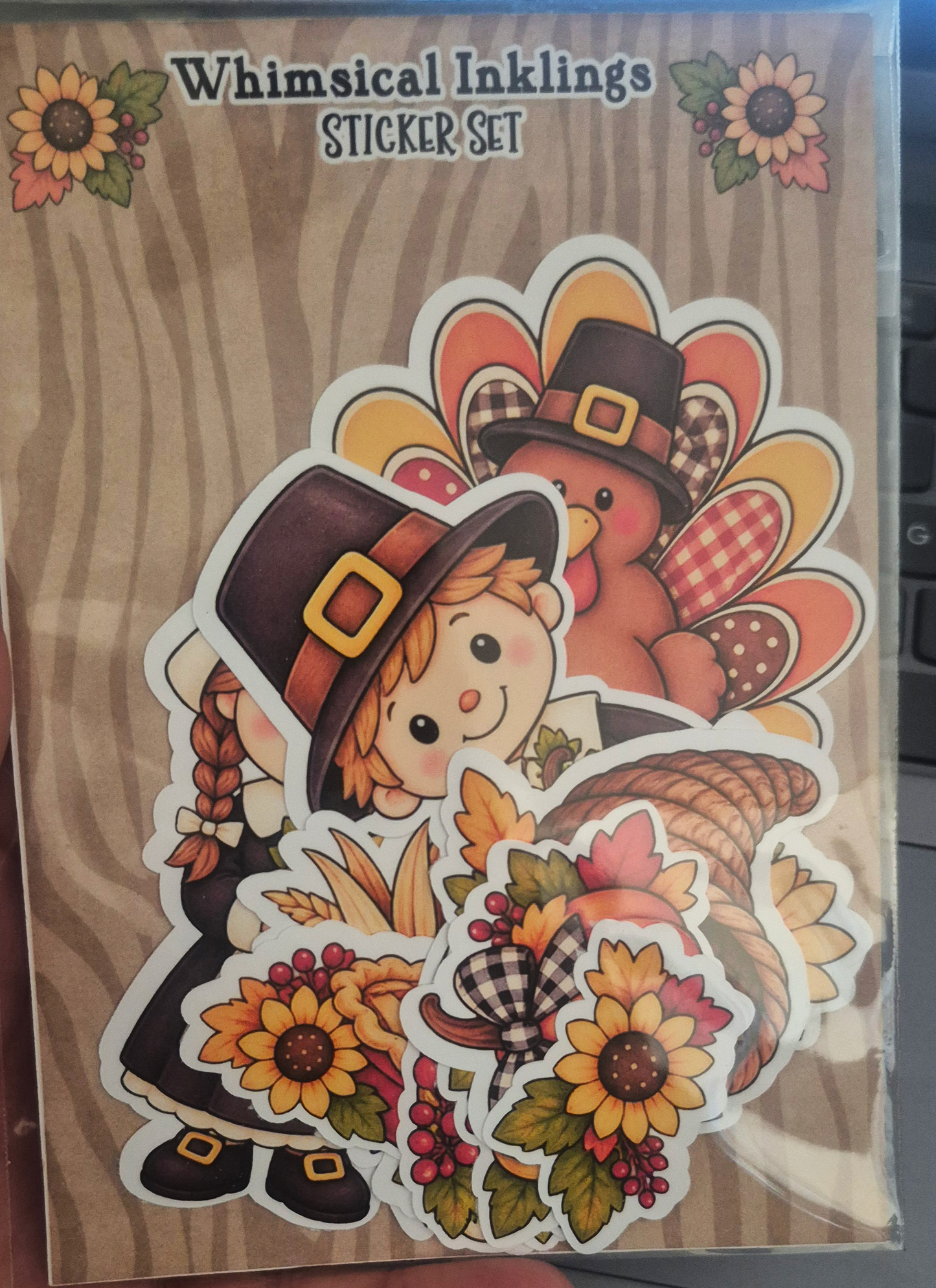 Whimsical Pilgrim Sticker Pack| Thanksgiving Stickers