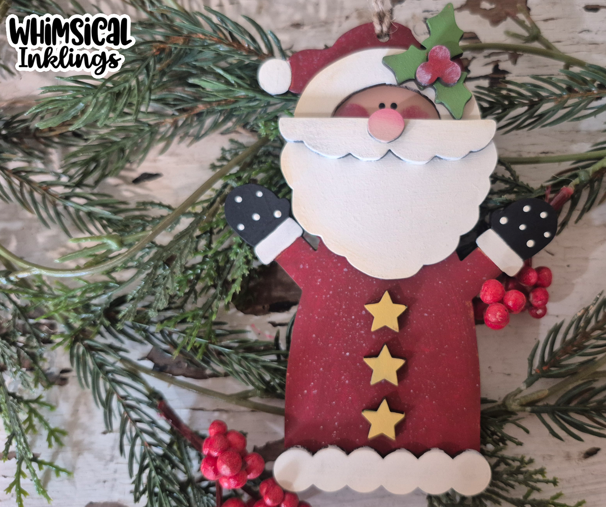 Whimsical Santa Ornament DIY Wood Kit