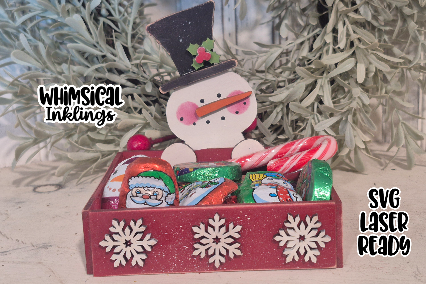 Whimsical Snowman Box Laser SVG