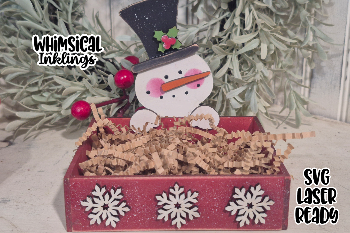 Whimsical Snowman Box Laser SVG