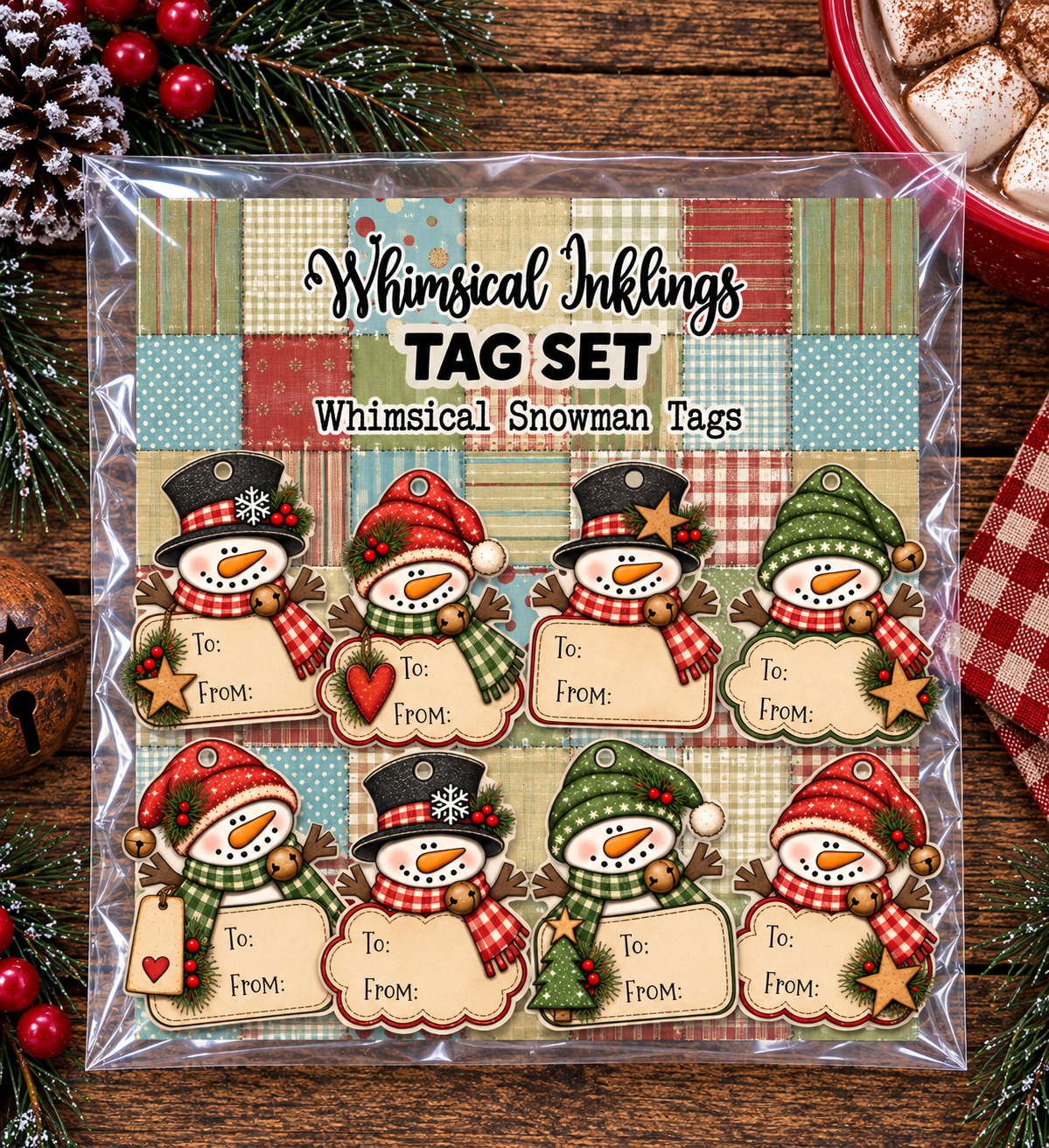 Whimsical Snowman Tag Prinatbles