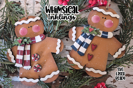 Winter Gingerbread Ornaments Laser SVG