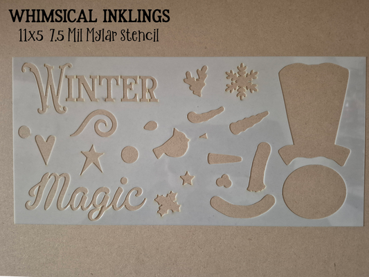 Winter Magic Stencil| Snowman Stencil