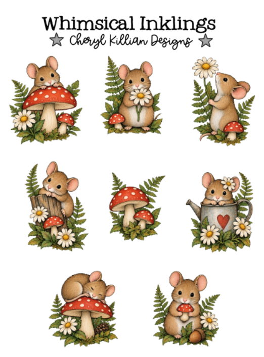 Woodland Mouse Sticker Pack| Mouse Stickers