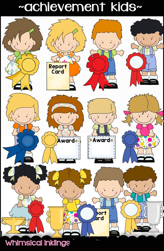 Achievement Kids Sublimation Clipart| School| Awards|