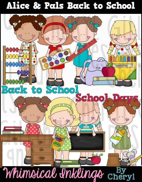 Alice And Pals Sublimation Clipart Bundle