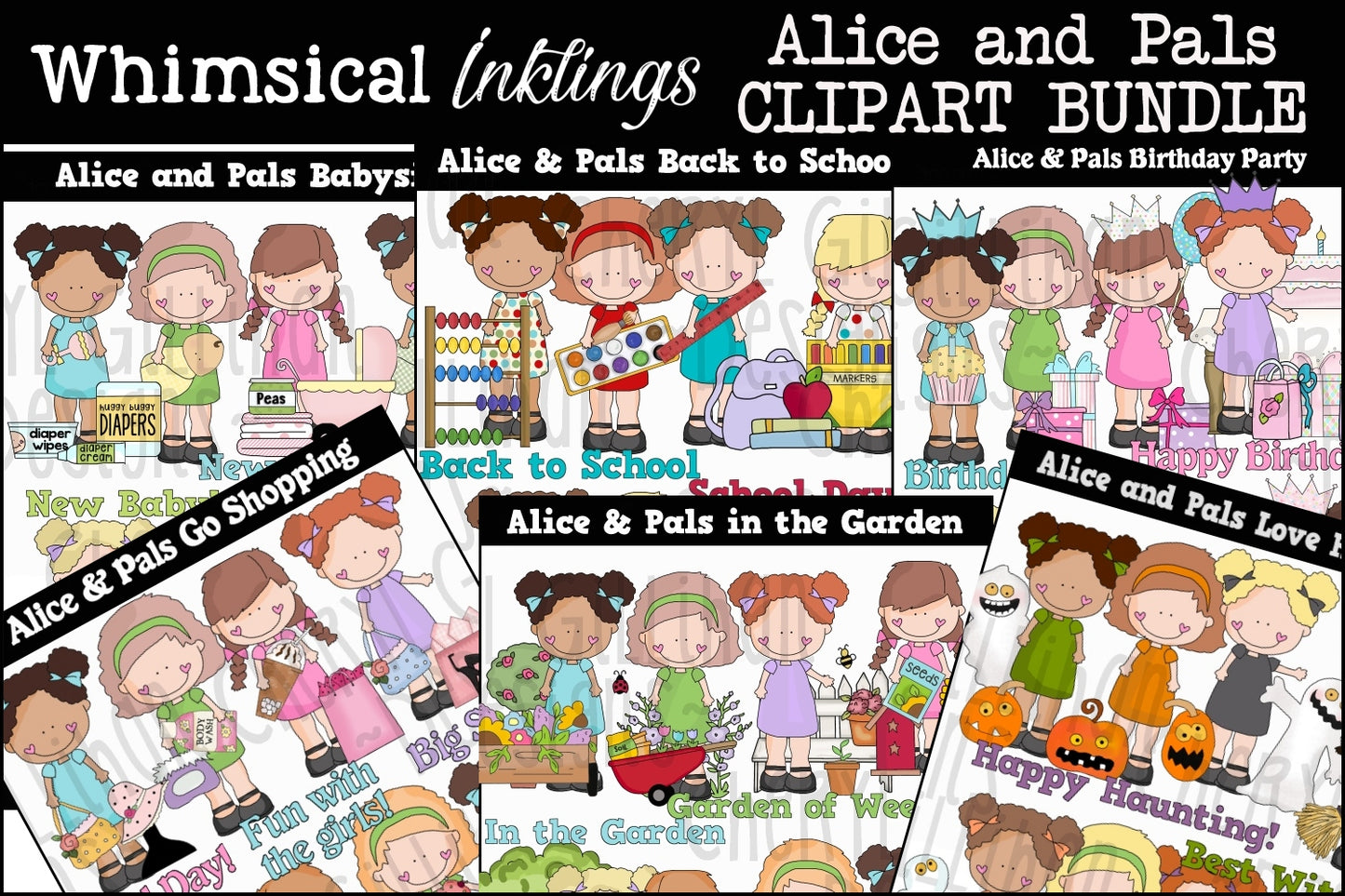 Alice And Pals Sublimation Clipart Bundle