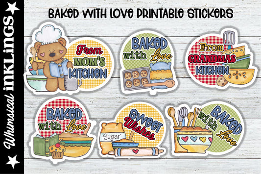 Baked With Love Stickers