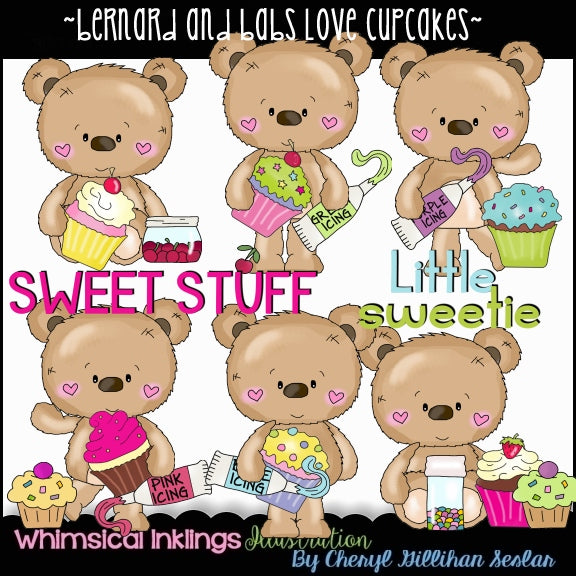 Bernard and Babs Bear Sublimation Clipart Bundle| Sublimation