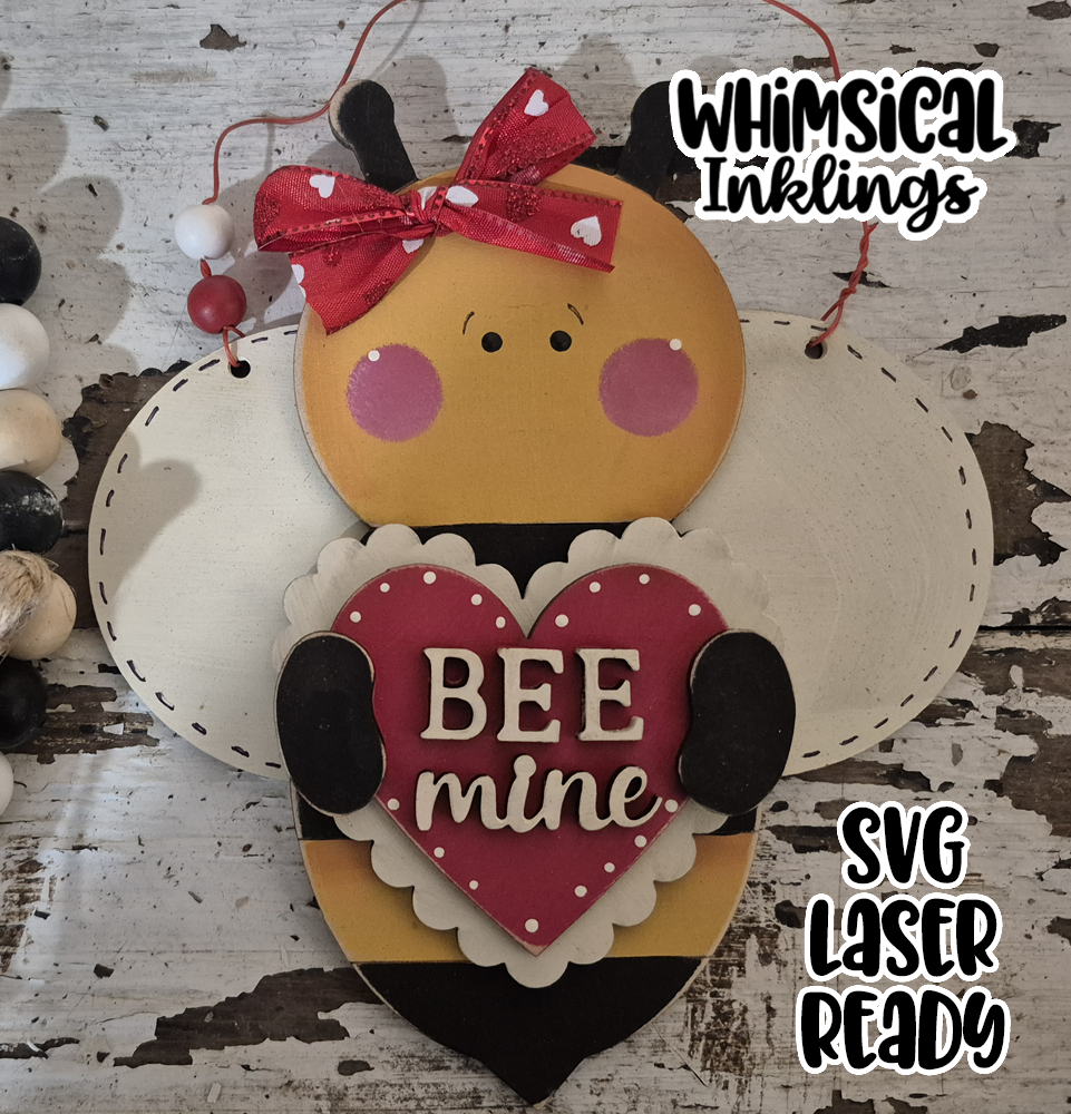 Bee Mine Valentine Laser SVG