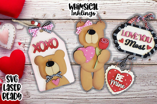 Be Mine Valentine Bear Laser SVG Set