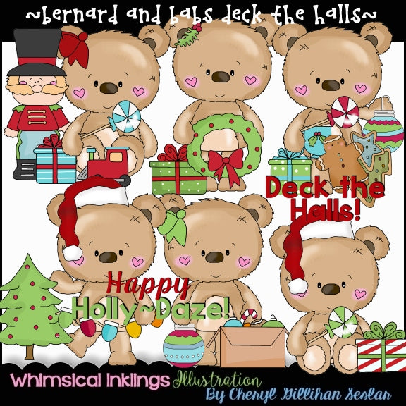 Bernard and Babs Bear Sublimation Clipart Bundle| Sublimation