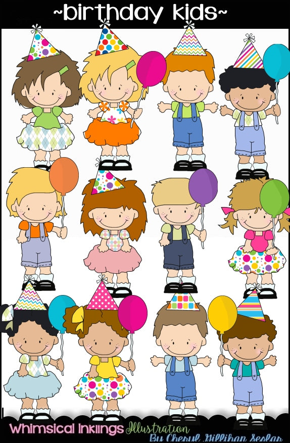 Cutie  Kids HUGE Clipart Bundle