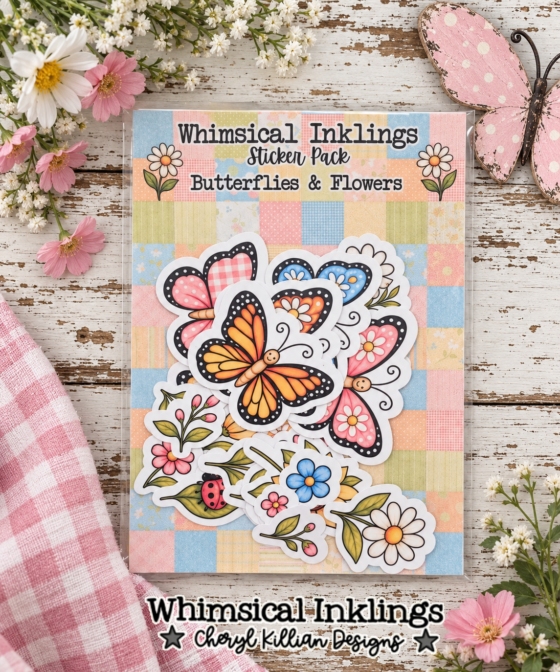 Butterflies and Flowers Sticker Pack| Butterfly Stickers