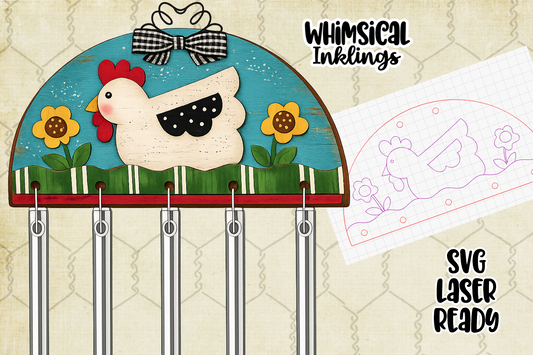 Chicken Wind Chimes Laser SVG