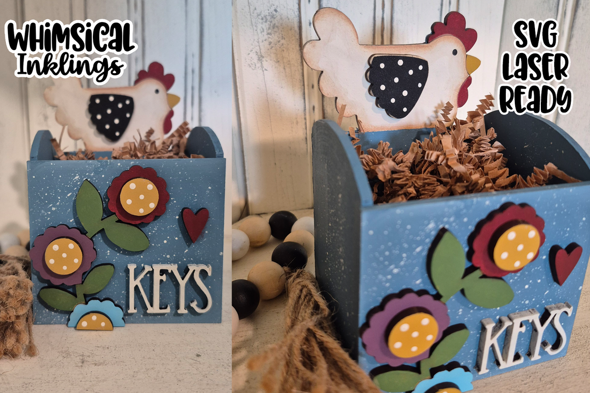 Chicken Key Card Chicken Key Box Laser SVG – Whimsical Inklings