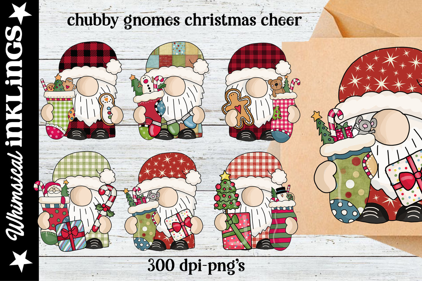 Chubby Gnomes Christmas Cheer Clipart| Christmas Sublimation