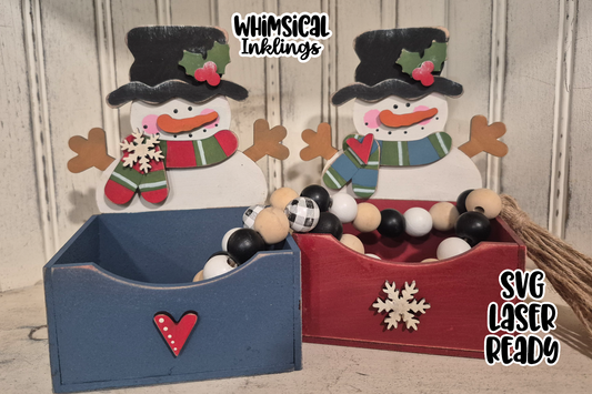 Chubby Snowman Box Laser SVG