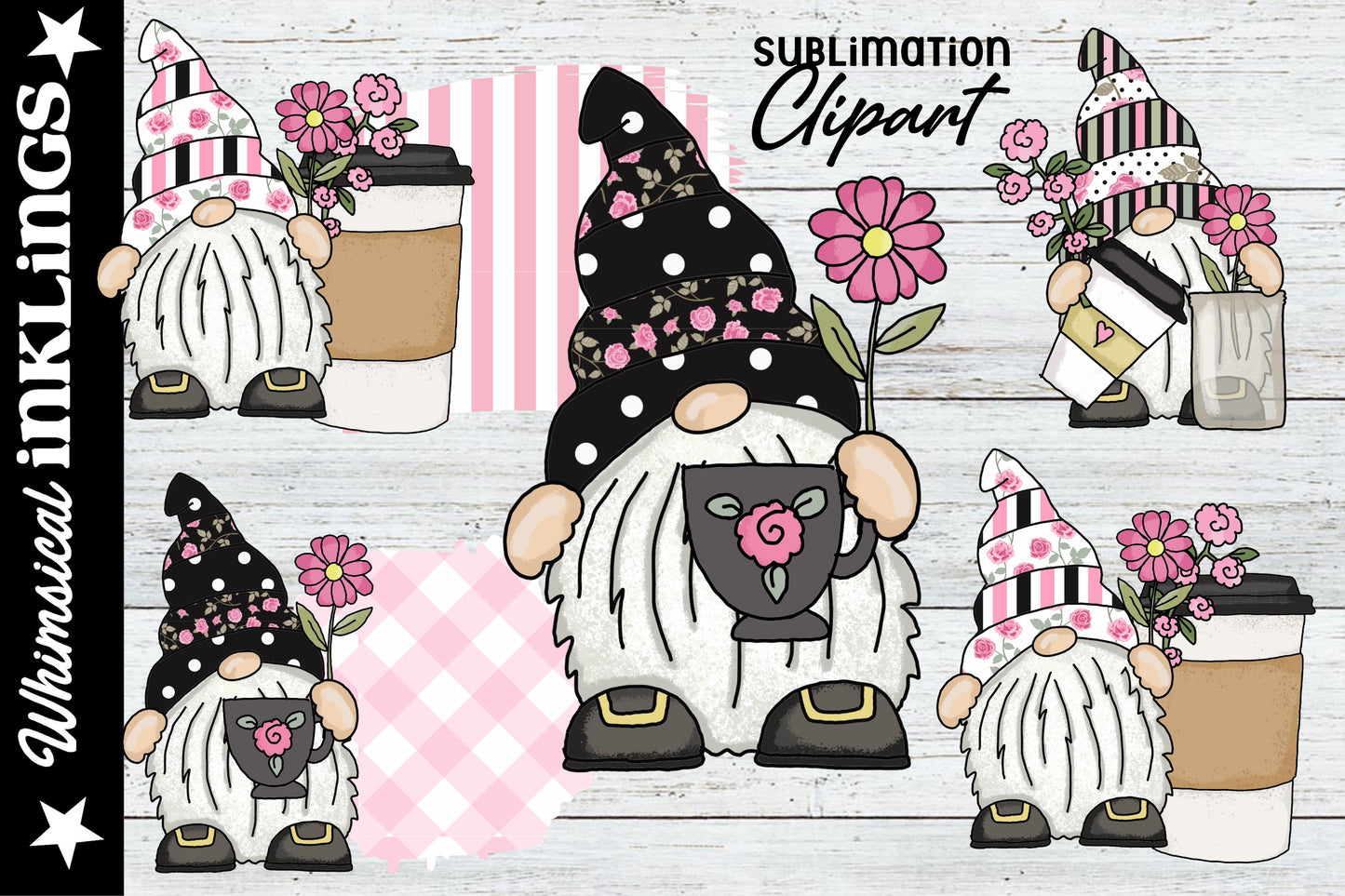 Coffee and Flower Gnomes Sublimation| Coffee Sublimation