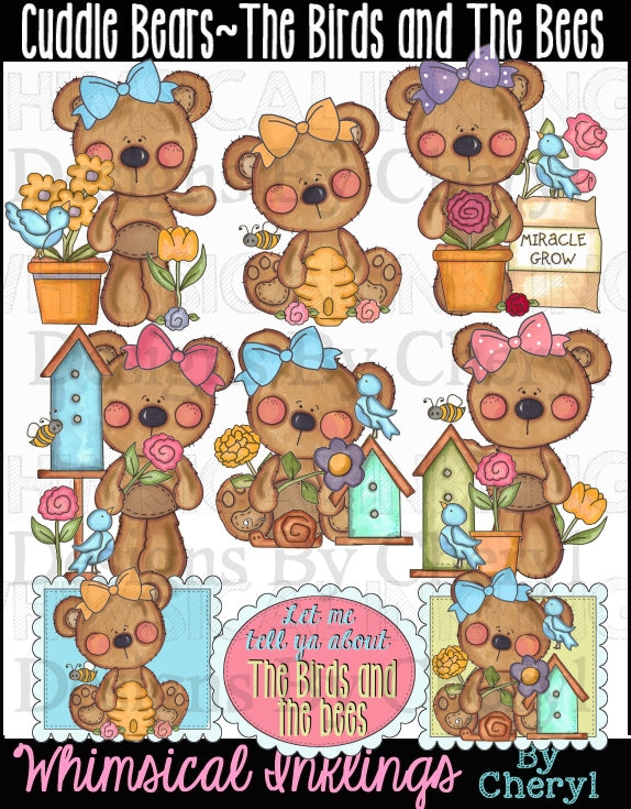 Cuddle Bears Sublimation Bundle| Bear Clipart Bundle |Sublimation Bundle